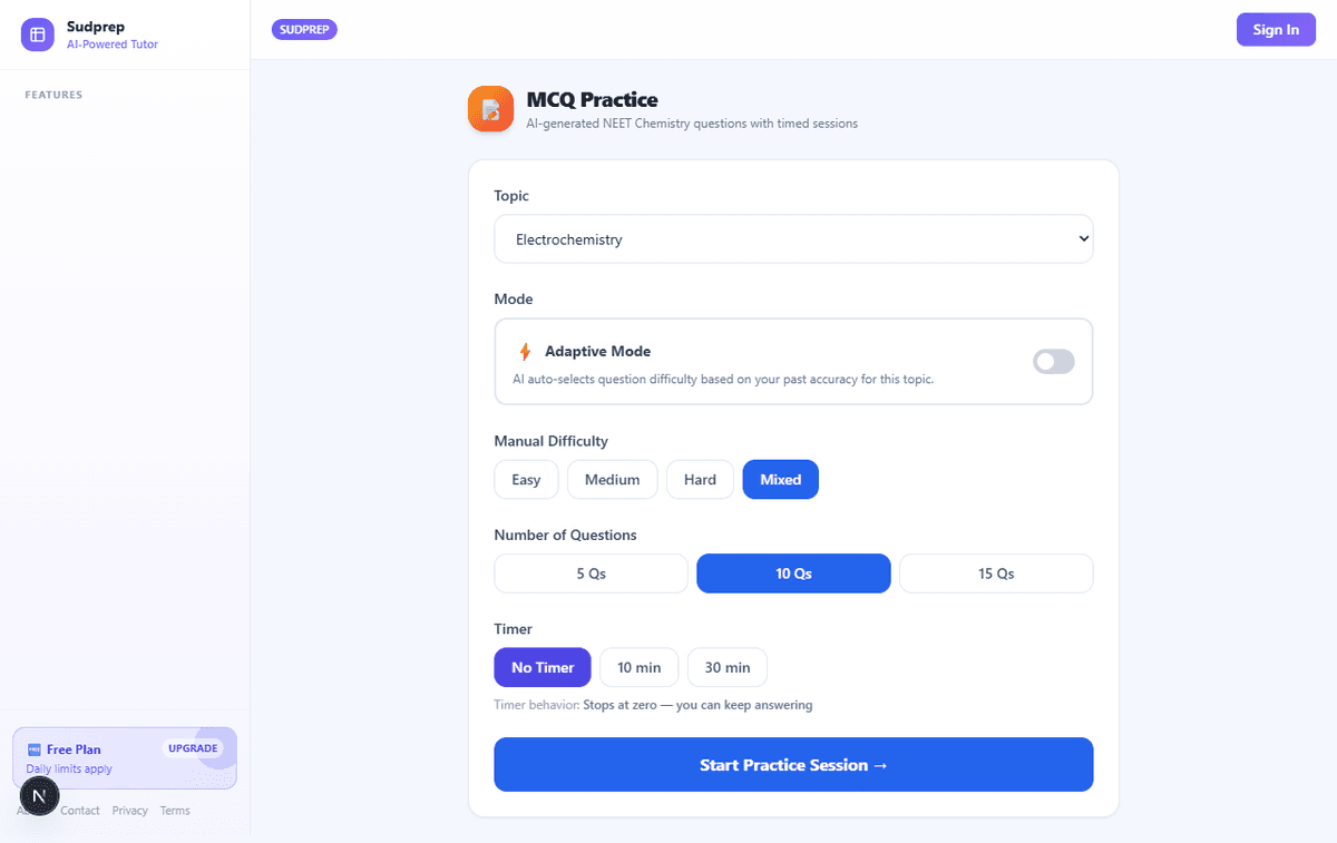 Adaptive MCQ Practice